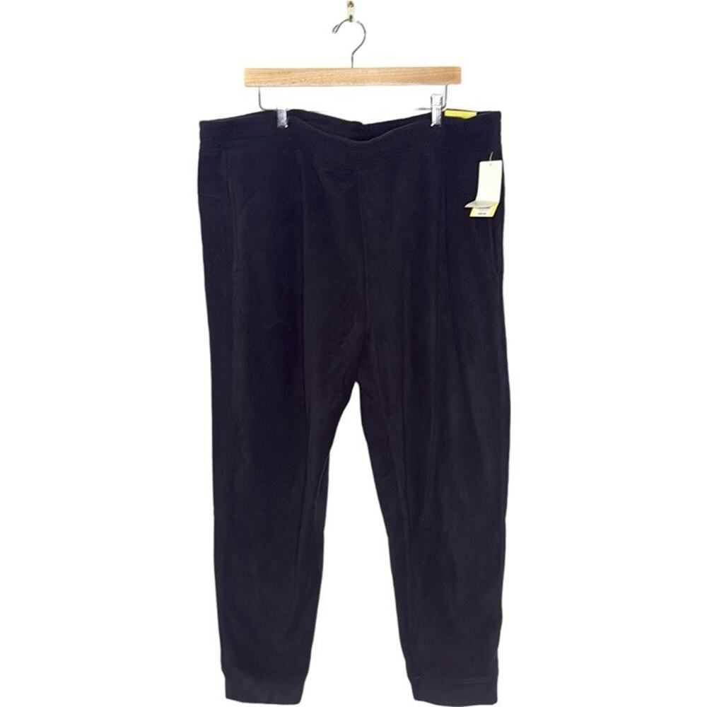 NWT All In Motion Men's Microfleece Jogger Pants Size XXL Black Drawstring Waist